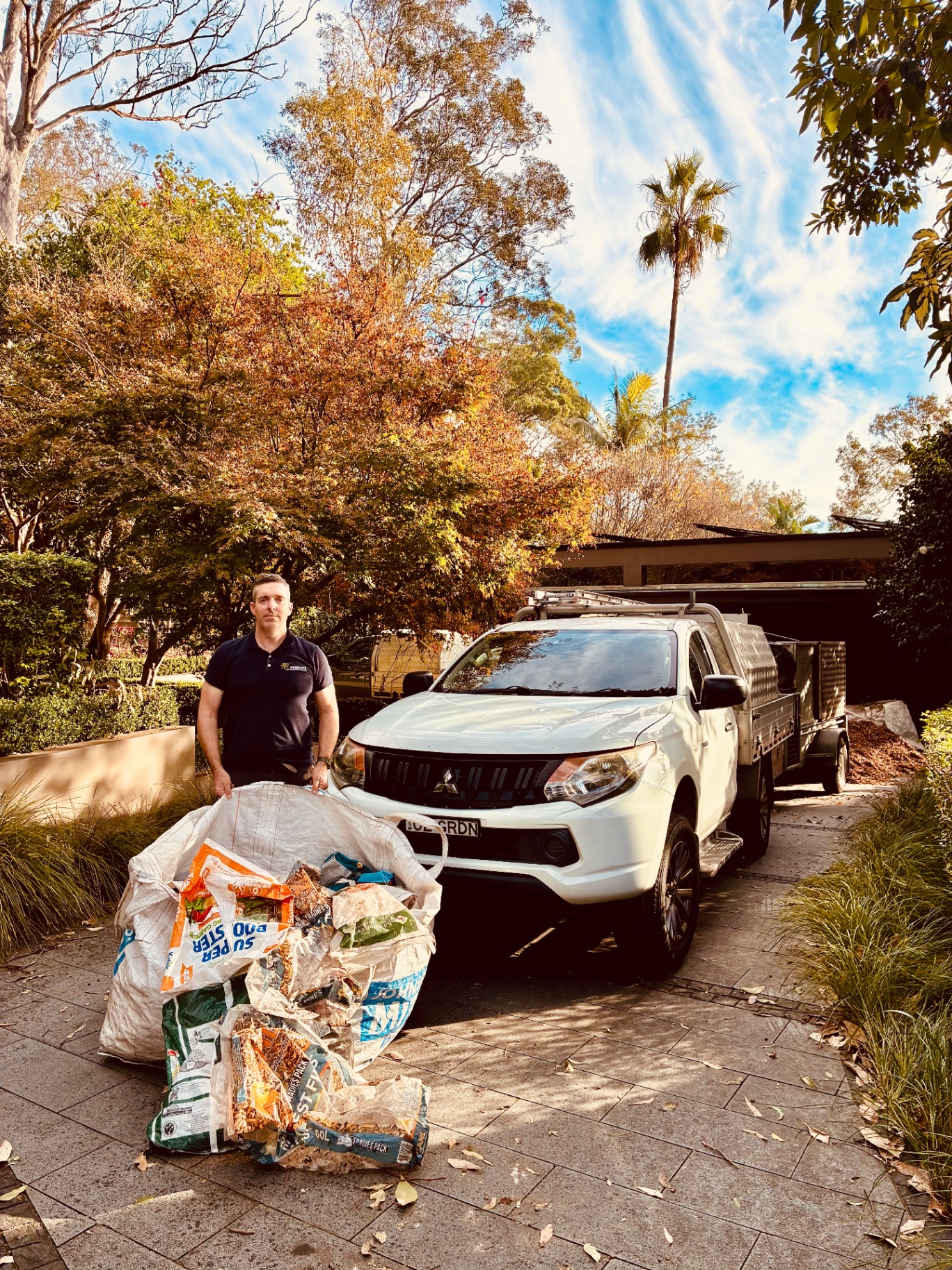 Australian landscaper at work in the field